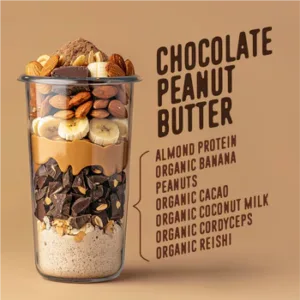Ingredients for Chocolate Peanut Butter Protein Shake